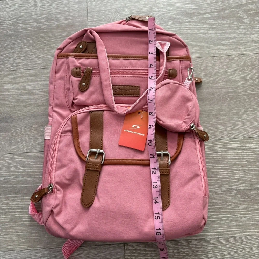 NWT Maelstrom Unisex Pink Buckle Circular Pouch Travel Backpack Baby Diaper Bag‎